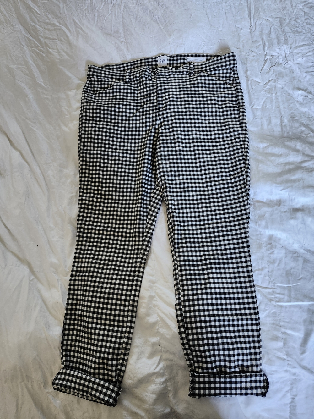 GAP Black and White Gingham Skinny Pants